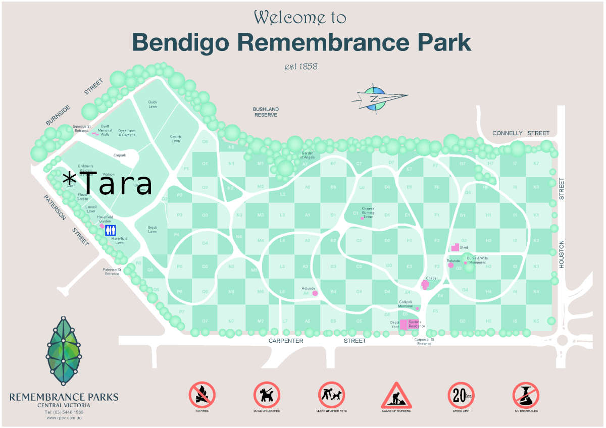 Bendigo Lawn Cemetery map